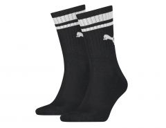 Puma - Crew Heritage Striped  - Schwarze Socken