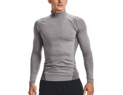 Under Armour - ColdGear Armour Fitted Mock - Grey Thermal Shirt