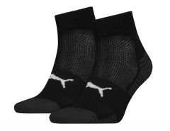 Puma - Sport Cushioned Quarter Socks 2P - Black Sports Sock