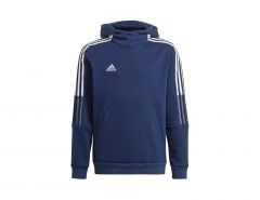 adidas - Tiro 21 Sweat Hoodie Youth - Blaues Kinder Kapuzenshirt