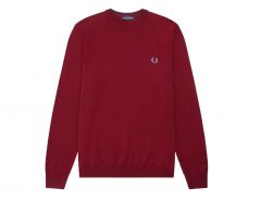 Fred Perry - Classic Merino Crew Neck Jumper - Roter Pullover