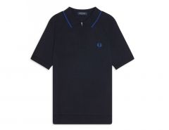 Fred Perry - Zip Neck Knitted Shirt - Poloshirt mit Reißverschluss