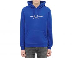 Fred Perry - Graphic Hooded Sweat - Blaues Kapuzenshirt