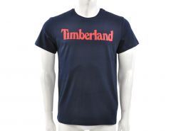 Timberland - Seasonal Linear Logo tee Slim fit  - Blaues T-Shirt