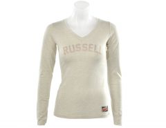 Russell Athletic  - Deep V-Neck Long Sleeve Tee - Damen Top