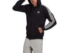 adidas - Essentials Fleece 3S Zip Hoodie - Schwarze Kapuzenjacke