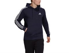 adidas - Essentials Fleece 3S Hoodie - Blauer Hoodie