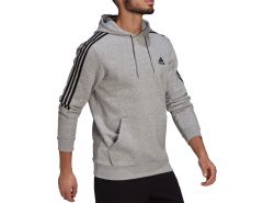 adidas - Essentials Fleece Cut 3-Stripes Hoodie - Graues Hoodie