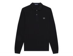 Fred Perry - Longsleeve Plain Shirt - Black Longsleeve Shirt
