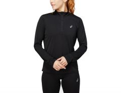 Asics - Core Longsleeve 1/2 Zip Top - Schwarzes Damen Laufshirt