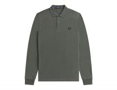 Fred Perry - Longsleeve Plain Shirt - Dark Green Long Sleeve