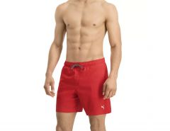 Puma - Swim Medium Length Short - Men Red Swimming Trunks