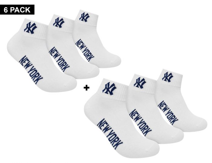 New York Yankees 6-Pack Quarter Socks Weiße Socken