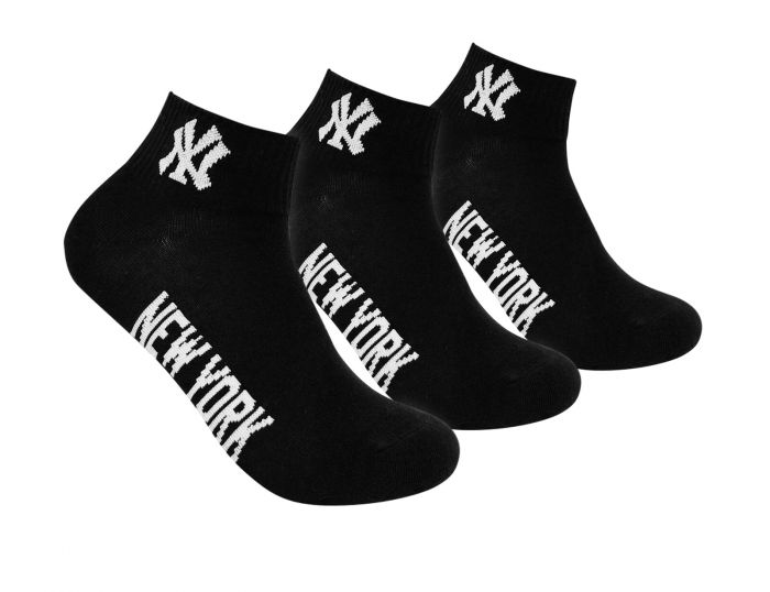 New York Yankees 3-Pack Quarter Socks Schwarze Socken