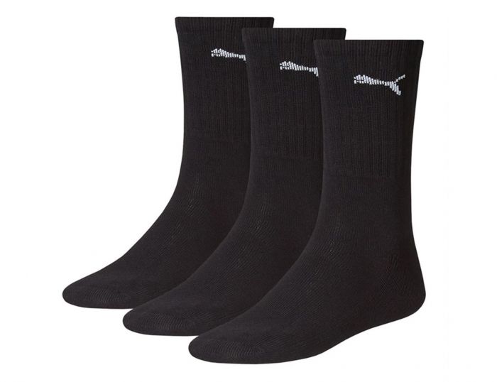 Puma Crew Sock 3P Zwarte Sokken