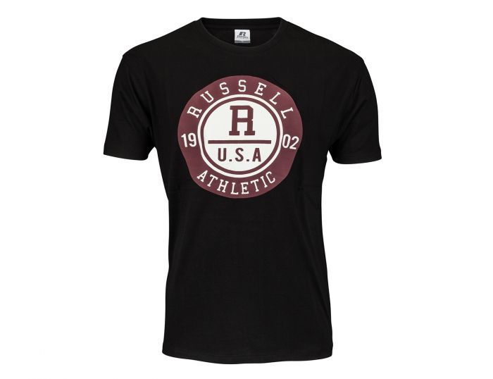 Russell Athletic Men SS Crewneck Tee Schwarzes T-Shirt
