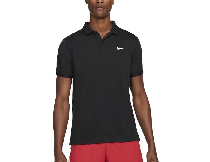 Nike Court Dry Victory Polo Schwarzes Tennisshirt