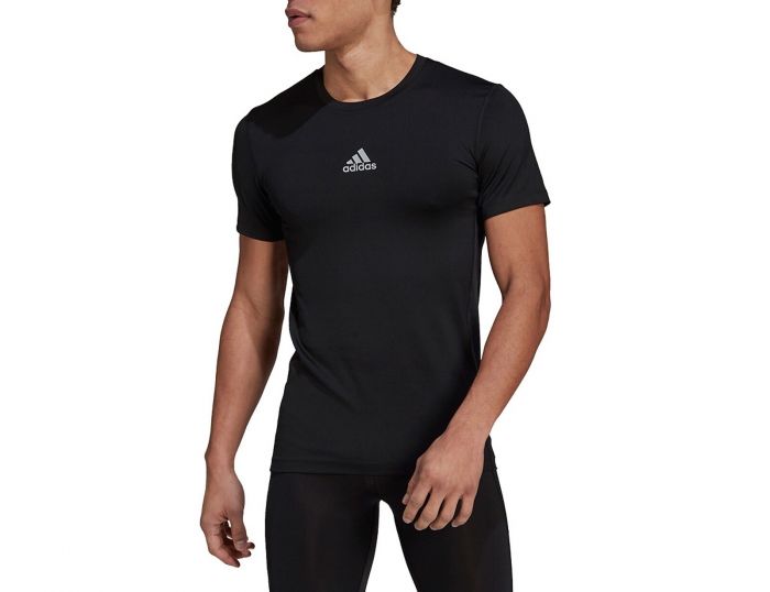 adidas Techfit Short Sleeve Top Schwarzes Undershirt