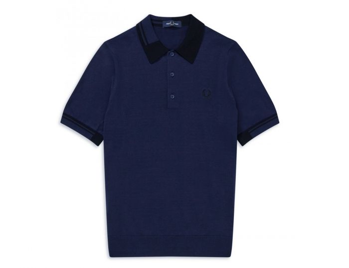 Fred Perry Abstract Tipped Knitted Shirt T-Shirt