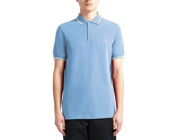 Fred Perry Twin Tipped Shirt Hellblaues Polo