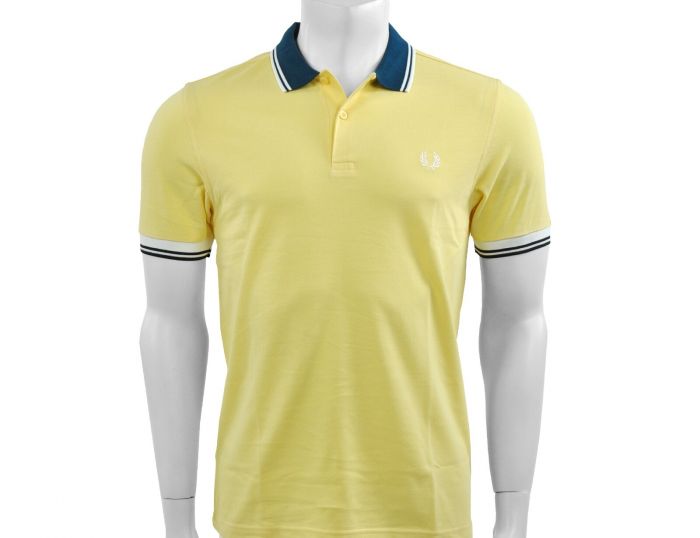 Fred Perry Contrast Rib Polo Shirt Poloshirt Gelb