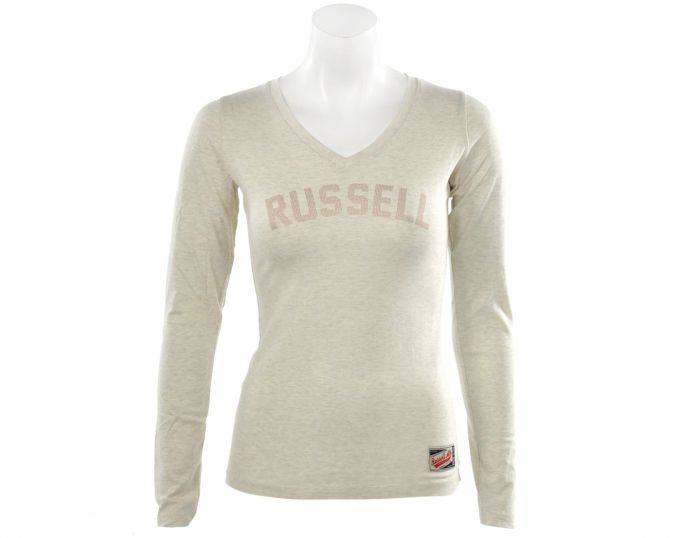 Russell Athletic Deep V-Neck Long Sleeve Tee Damen Top