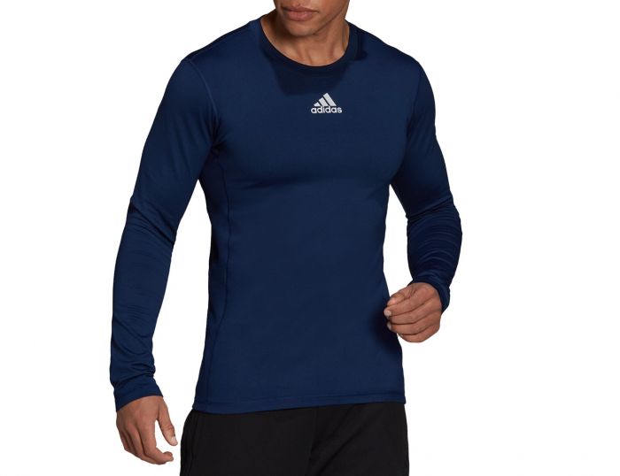 adidas Techfit Warm Long Sleeve Top Blaues Kompressionsshirt