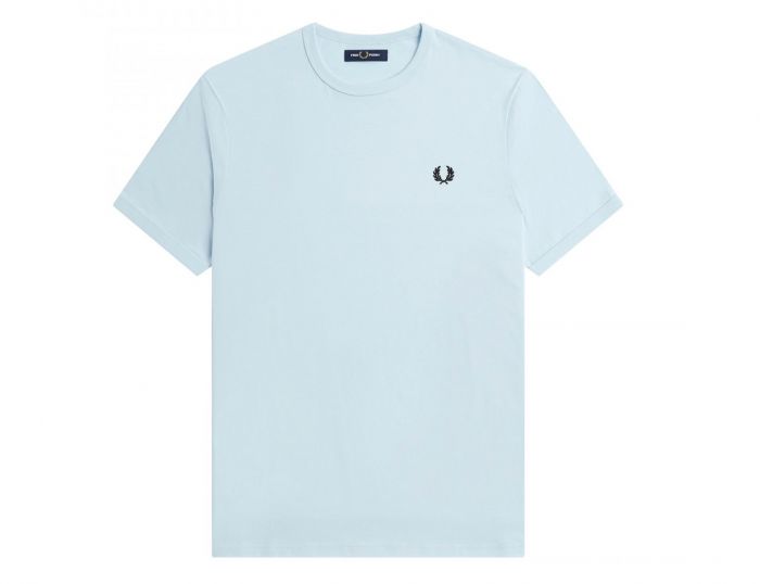 Fred Perry Ringer T-Shirt Lichtblauw T-Shirt