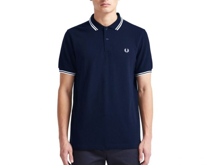 Fred Perry Twin Tipped Shirt Dunkelblaues Polo Shirt