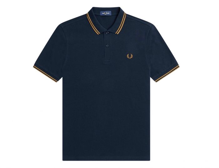 Fred Perry Twin Tipped Shirt Donkerblauwe Polo Heren