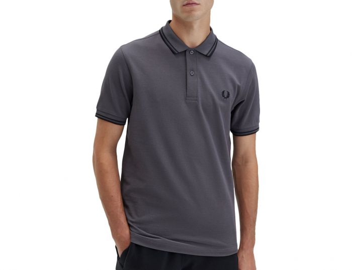 Fred Perry Twin Tipped Shirt Grijs Poloshirt