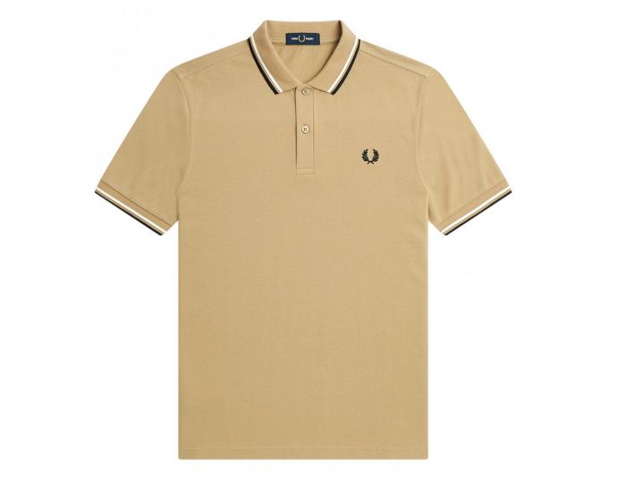 Fred Perry Twin Tipped Shirt Beige Herenpolo
