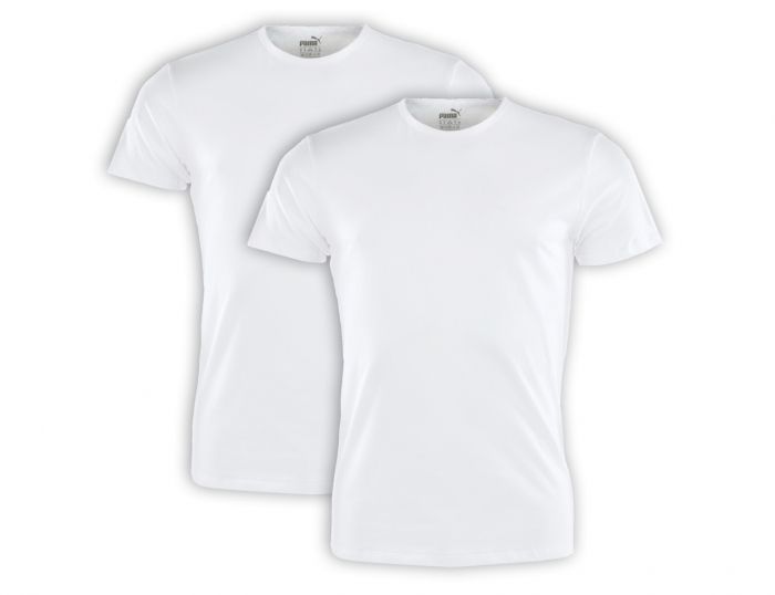 Puma Basic 2 Pack Crew Tee Weiße T-Shirts